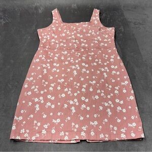 No boundaries light pink floral mini dress square neckline women’s XL Y2K